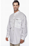 Hook & Tackle 1013L White Men's Gulf Stream Long-Sleeve Fishing Shirt