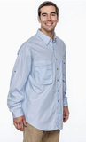 Hook & Tackle 1013L White Men's Gulf Stream Long-Sleeve Fishing Shirt