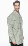 Hook & Tackle 1013L White Men's Gulf Stream Long-Sleeve Fishing Shirt
