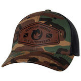 BORNOFWATER Dive Outfitters Hammerhead Shark Leather Patch Hat