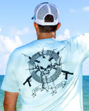 BORNOFWATER Spearfishing T-Shirt: Skull & Spearguns