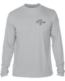 BORNOFWATER Spearfishing T-Shirt: UV Performance Long Sleeve: Skull & Spearguns