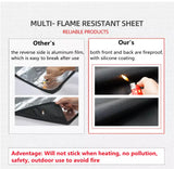 Double Sided Silicone High Temperature Resistance Portable Fireproof Grill Mat for Outdoors Camping